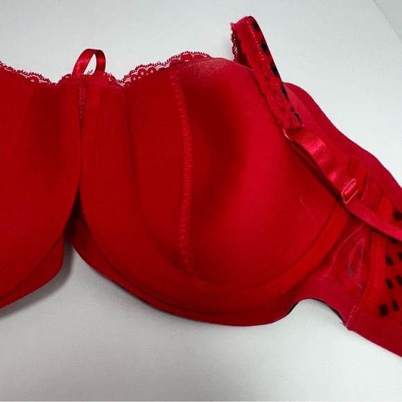 Frederick’s Of Hollywood Lightly Lined Bra Womens Size 42DD Red Plaid Underwire - Picture 9 of 11